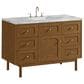 James Martin Laurent 48" Single Bathroom Vanity in Honey Oak with 3 cm Carrara Marble Top and Rectangular Sink, , large