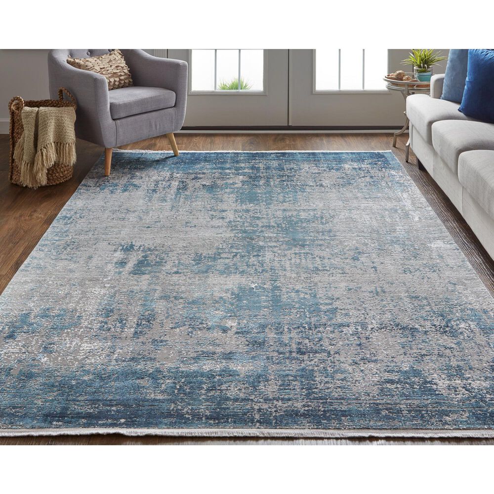 Feizy Cadiz Abstract 7&#39;9&quot; x 11&#39; Blue and Gray Area Rug, , large