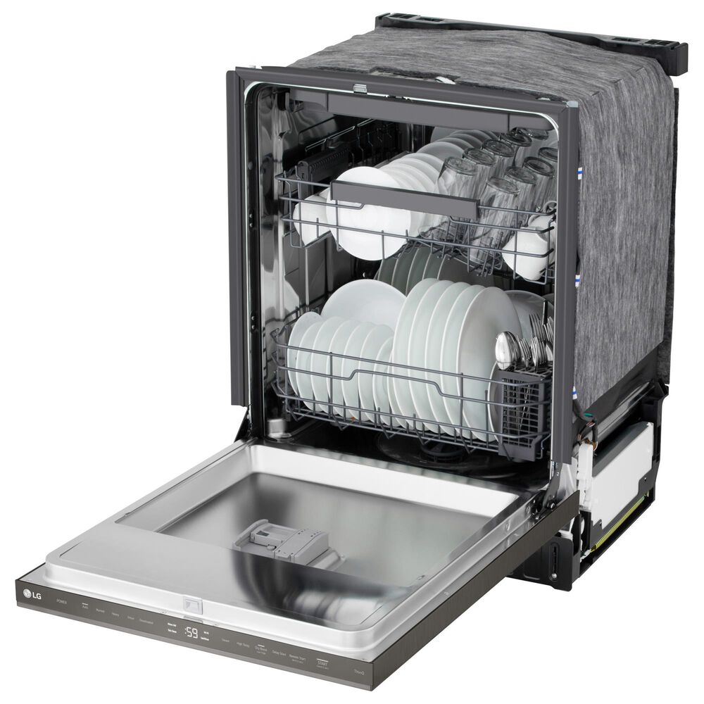 LG 24" Built-In Pocket Handle Dishwasher with SteamAssist in Black Stainless Steel, , large