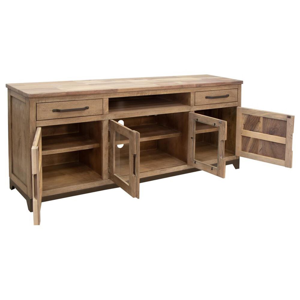 Fallridge Natural Parota 70&quot; TV Stand in Natural Tone, , large