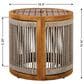 Hearth and Haven Outdoor Round Acacia Wood Side Table with Handwoven Rope Accents in Natural, , large