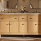 Kohler Malin 60" Double Bathroom Vanity in White Oak with 3 cm White Quartz Top and Rectangular Sinks, , large