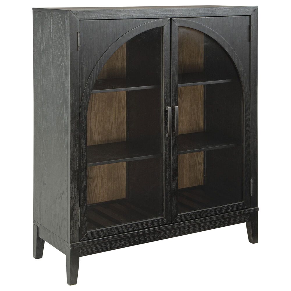 Ashley Armenleigh Bar Cabinet in Black and Natural Brown, , large