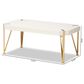 Baxton Studio Kassa Coffee Table in White and Brushed Gold, , large
