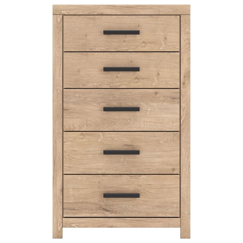 Ashley Sanginlane 5-Drawer Chest in Tan, , large