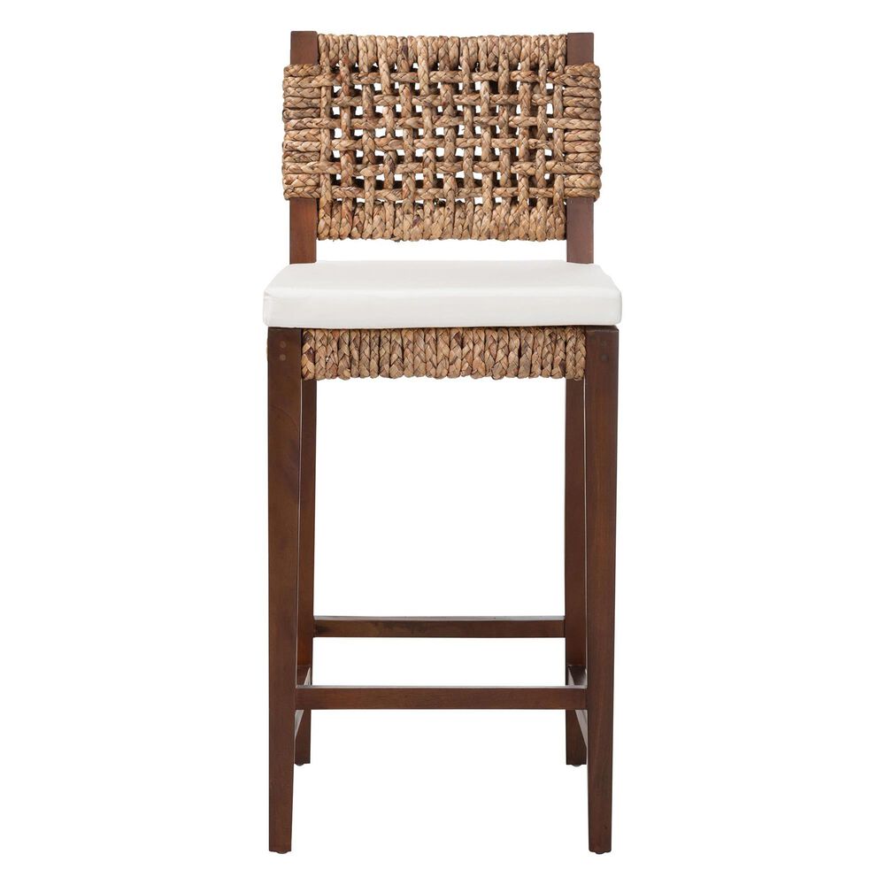 Baxton Studio Alise Bar Stool in Earthy Brown and Natural Brown, , large