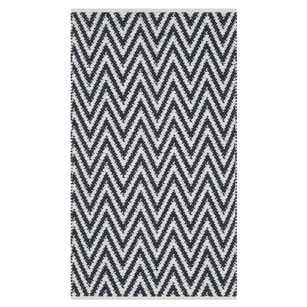 Safavieh Montauk MTK812 2'6" x 4' Black and Ivory Area Rug, , large