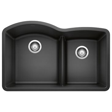 Blanco Diamond 32" 1-3/4 Double Bowl Kitchen Sink with Low Divide in Anthracite, , large