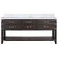 Lexora Home Norwalk 72" Double Bathroom Vanity in Brown Oak with White Carrara Marble Top and Rectangular Sinks, , large