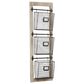 Maple and Jade 3-Slot Decorative Magazine Rack Holder with Suspended Baskets and Label Slot in Matte Black and Brown, , large