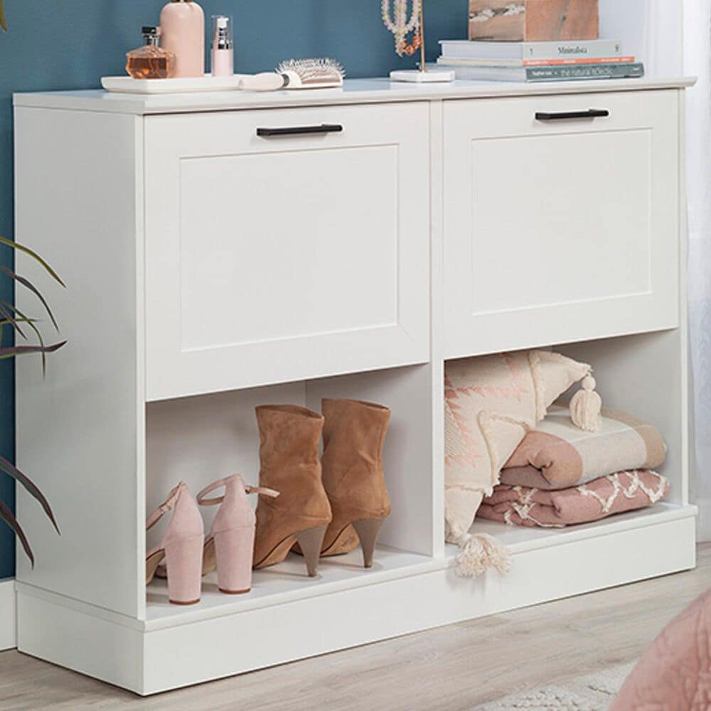 Sauder Homeplus 47&quot; Shoe Cabinet with Flip Door in White, , large