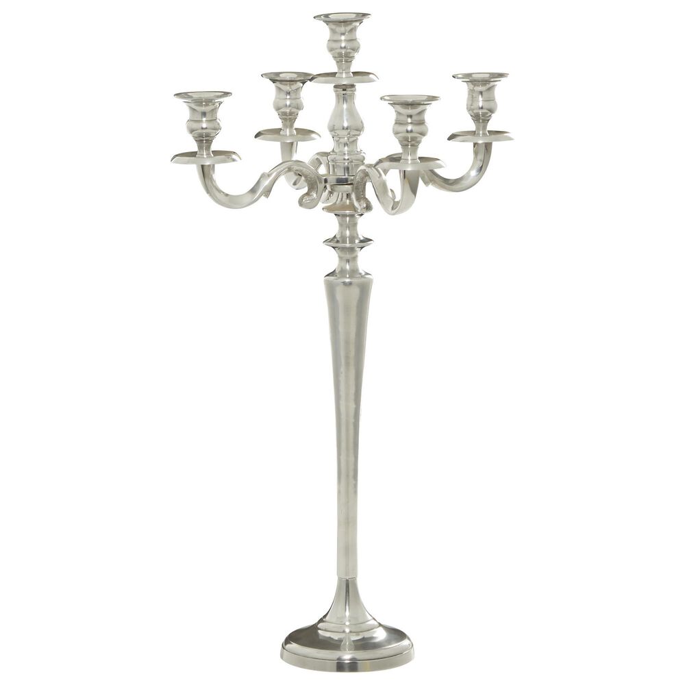Maple and Jade 24" x 10" Traditional Taper Candelabra in Silver, , large