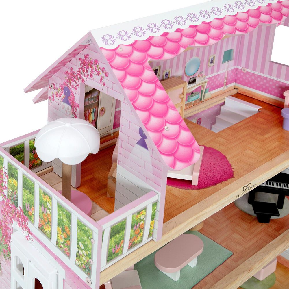 Delta Children Little Gem Dollhouse with 3-Story and 4 Rooms in Multicolor, , large