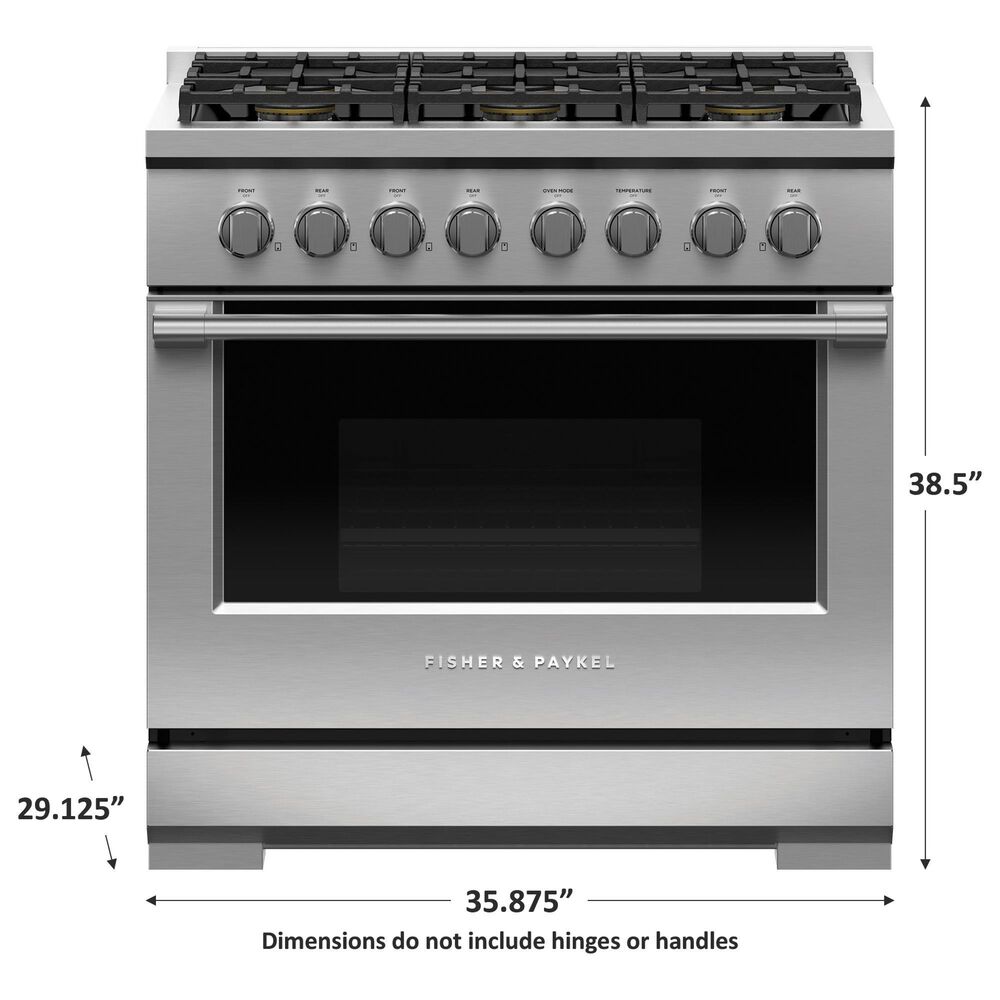 Fisher &amp; Paykel 36&quot; Freestanding Liquid Propan Gas Range with 6 Burners in Stainless Steel, , large