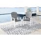 Ashley Transville Patio Arm Chair in Gray and White (Set of 2), , large