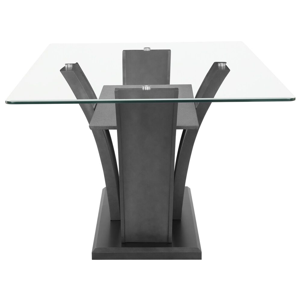Crown Mark Camelia Dining Table in Black and Clear - Table Only, , large