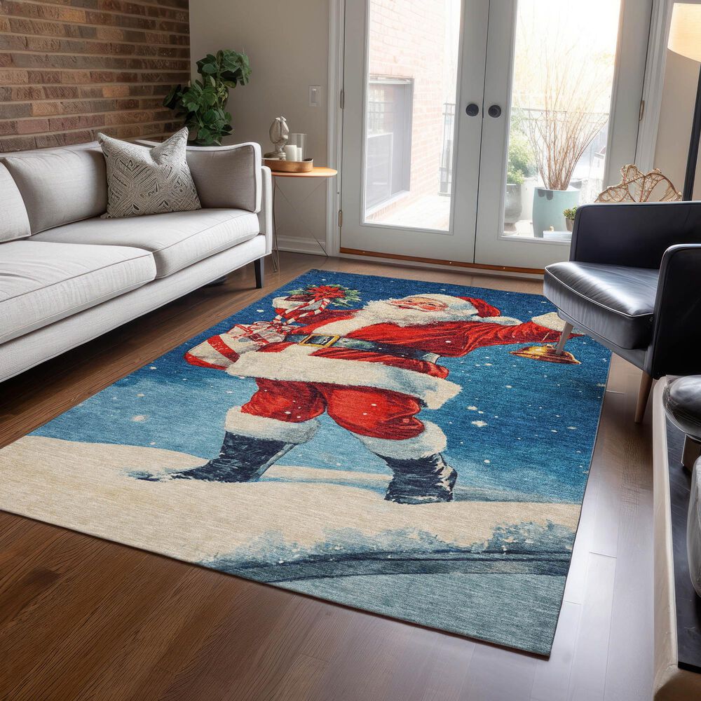 Dalyn Rug Company Wonderland WN15 3&#39; x 5&#39; Blue Indoor/Outdoor Area Rug, , large
