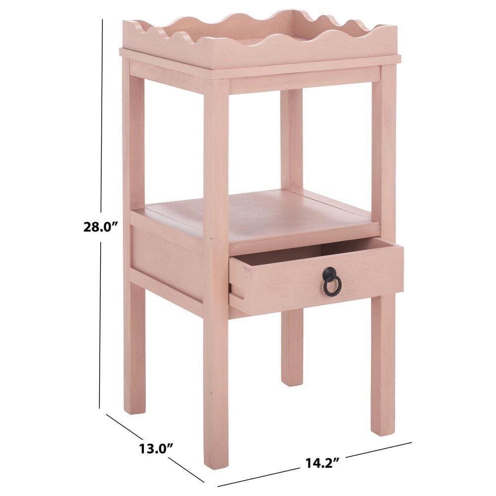 Safavieh Darlyn One Drawer Accent Table in Pink, , large