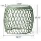 Hearth and Haven Alamera Outdoor Metal Lattice Side Table in Green, , large
