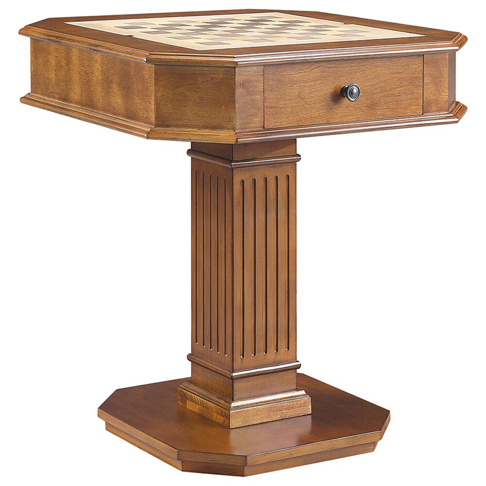 HOMLUX Galini 2-Drawer Game Table in Brown, , large