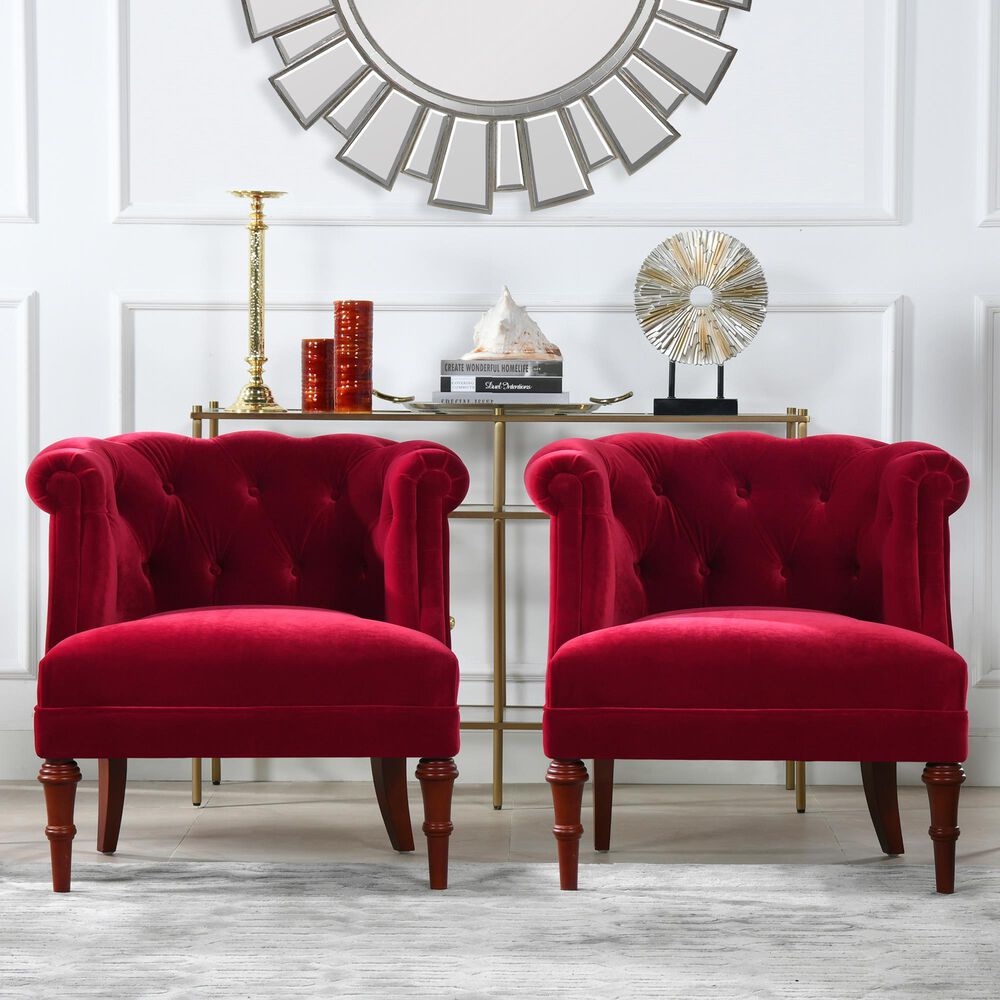 Jennifer Taylor Home Katherine Accent Chair in Siren Red Nebraska
