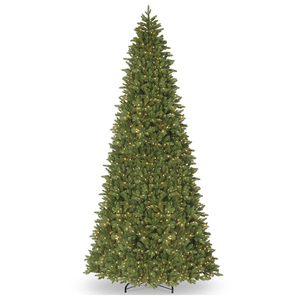 National Tree 14" Feel Real Ridgewood Spruce Slim Hinged Tree with 1300 White Lights, , large