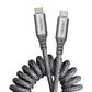 Ventev Chargesync Helix Coiled Usb C To Usb Type C Cable 3ft - Gray, , large