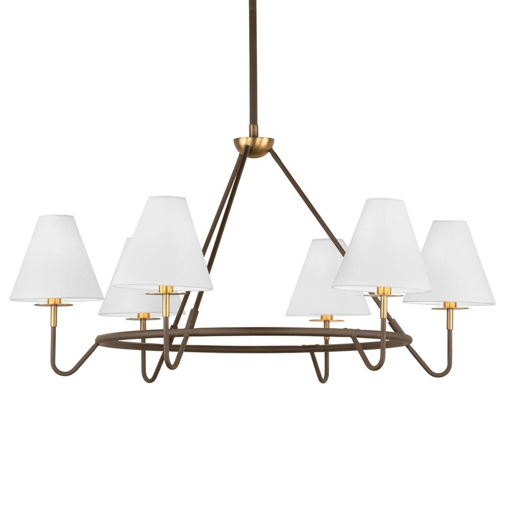 Mitzi Lighting Polly 6-Light Chandelier in Aged Brass and Bronze, , large