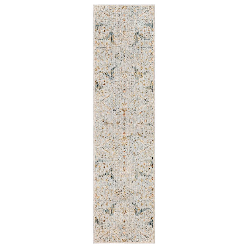 Surya Reina Denim, Light Gray, Cream, Tan, Mustard, Olive and Rust 2&#39;7&quot; x 10&#39; Runner, , large