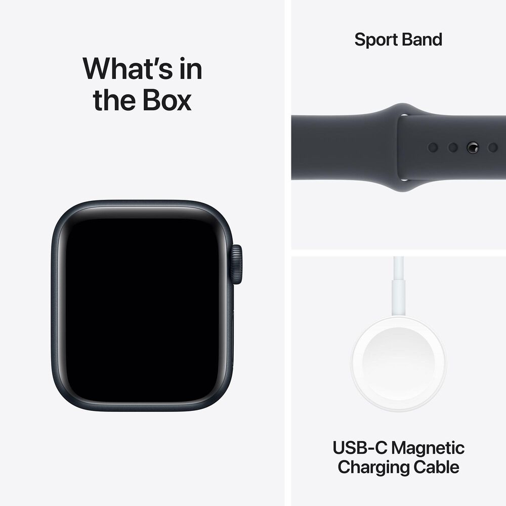 Apple Watch SE GPS + Cellular 40mm Midnight Aluminum Case with Midnight Sport Band - S/M, , large