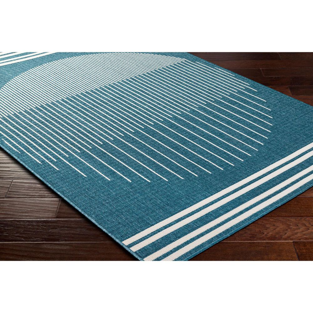 Surya Alfresco 5&#39;3&quot; x 7&#39;7&quot; Marine Blue, Light Silver, Slate Blue and Metallic Silver Indoor/Outdoor Area Rug, , large