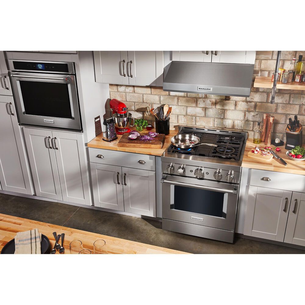 KitchenAid 4.1 Cu. Ft. Freestanding Gas Range with True Convection in Stainless Steel, , large
