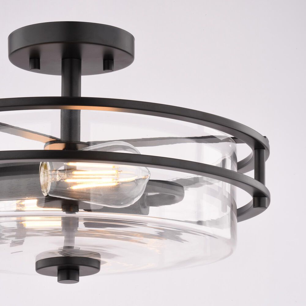 Vaxcel Grace 2-Light Semi Flush Mount in Matte Black, , large
