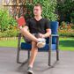 CorLiving Parksville Patio Rocking Chair in Blended Grey/Oxford Blue, , large