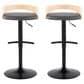 LumiSource Grotto Contemporary Adjustable Barstool with Swivel in Black Metal, , large