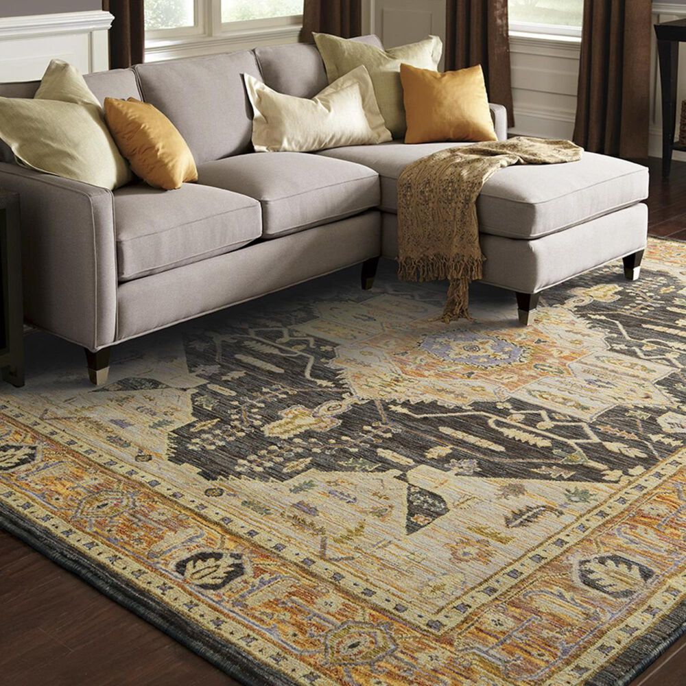 Oriental Weavers Andorra 7138B 10&#39; x 13&#39;2&quot; Gold and Grey Area Rug, , large