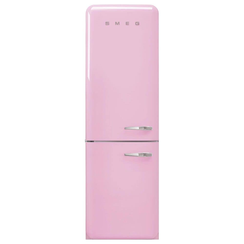 SMEG 11.69 Cu. Ft. Retro Freestanding Bottom Mount Refrigerator with Left Hinge in Pink, , large