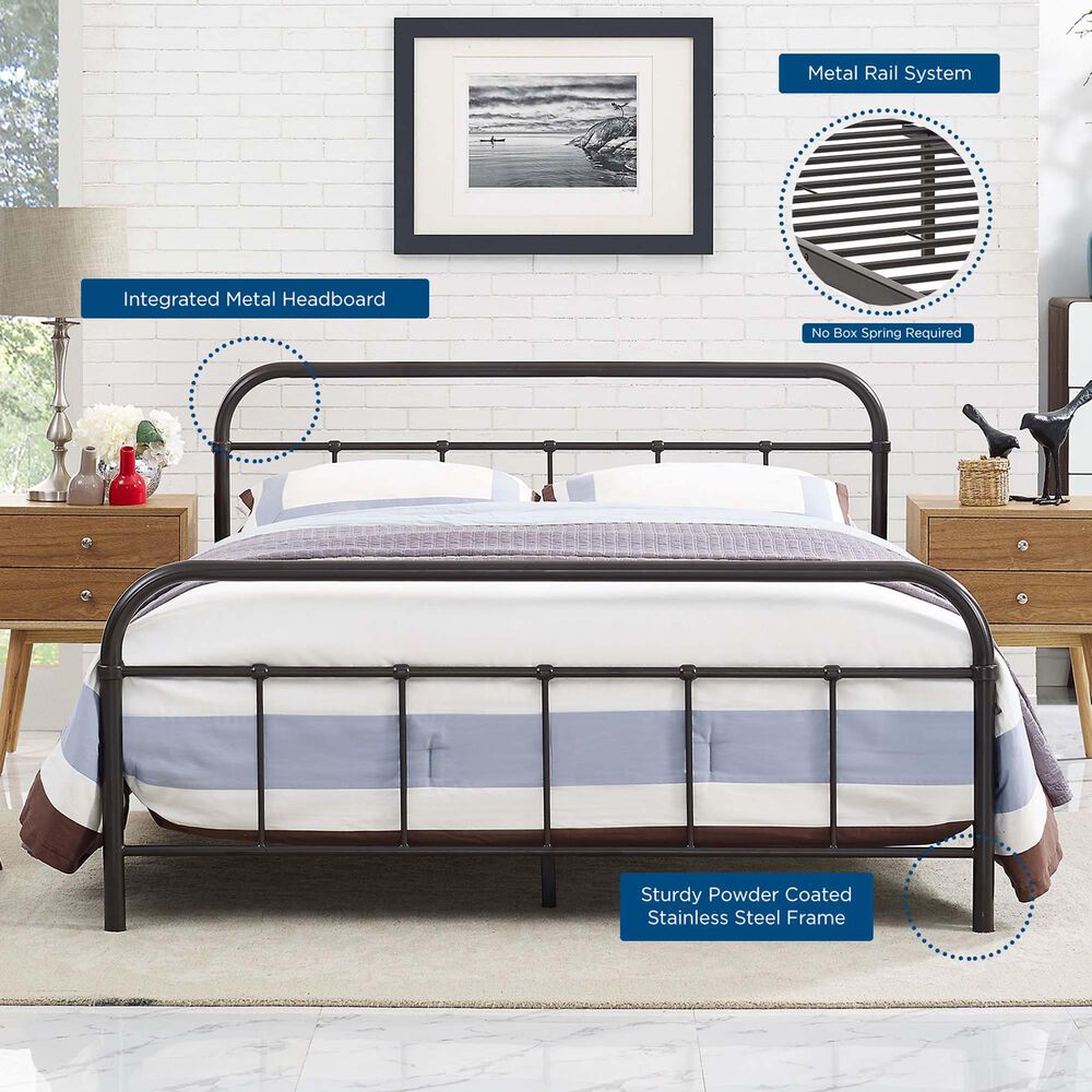 Modway Maisie Queen Platform Bed Frame in Brown, , large