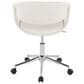 LumiSource Curvo Swivel Task Chair with White Faux Leather Cushion in Chrome, , large