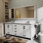 Lexora Home Jacques 72" Double Bathroom Vanity in White with 2 cm White Quartz Top and Rectangular Sinks, , large