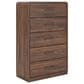Ashley Fortlorn 5-Drawer Chest in Walnut Brown, , large
