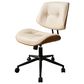 HOMLUX Ergonomic Swivel Office Chair with Button-Tufted Cushion in White, , large