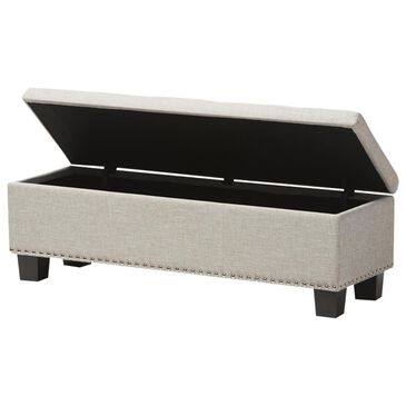 Baxton Studio Hannah Upholstered Storage Ottoman Bench in Beige, , large
