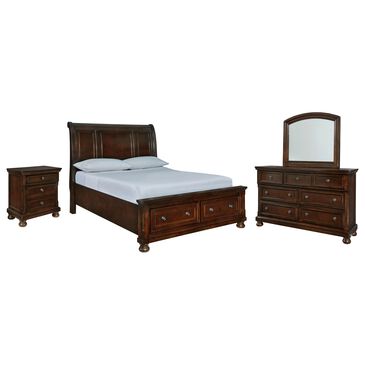 Millenium Porter 4-Piece Queen Storage Bedroom Set in Rustic Brown, , large