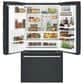 Cafe 27.8 Cu. Ft. French Door Refrigerator Energy Star with Hot Water Dispenser in Matte Black and Brushed Stainless, , large