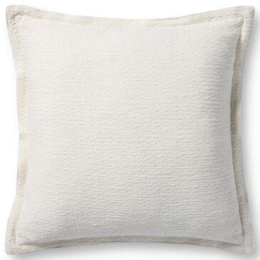 Loloi Morris 22" Square Throw Pillow in White and Ivory, , large