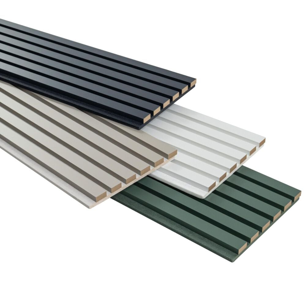 MS International Navy 9.5" x 94.5" Acoustic Wall Slat Panels, , large