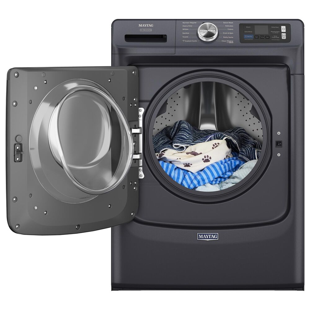 Maytag Maytag 5 Cu. Ft. Capacity Front Load Washer and Maytag 7.3 Cu. Ft. Capacity Front Load Gas Dryer in Midnight Steel, , large