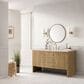 James Martin Vanities Hudson 60" Single Bathroom Vanity in Light Natural Oak with 3 cm Eternal Marfil Quartz Top and Rectangular Sink, , large
