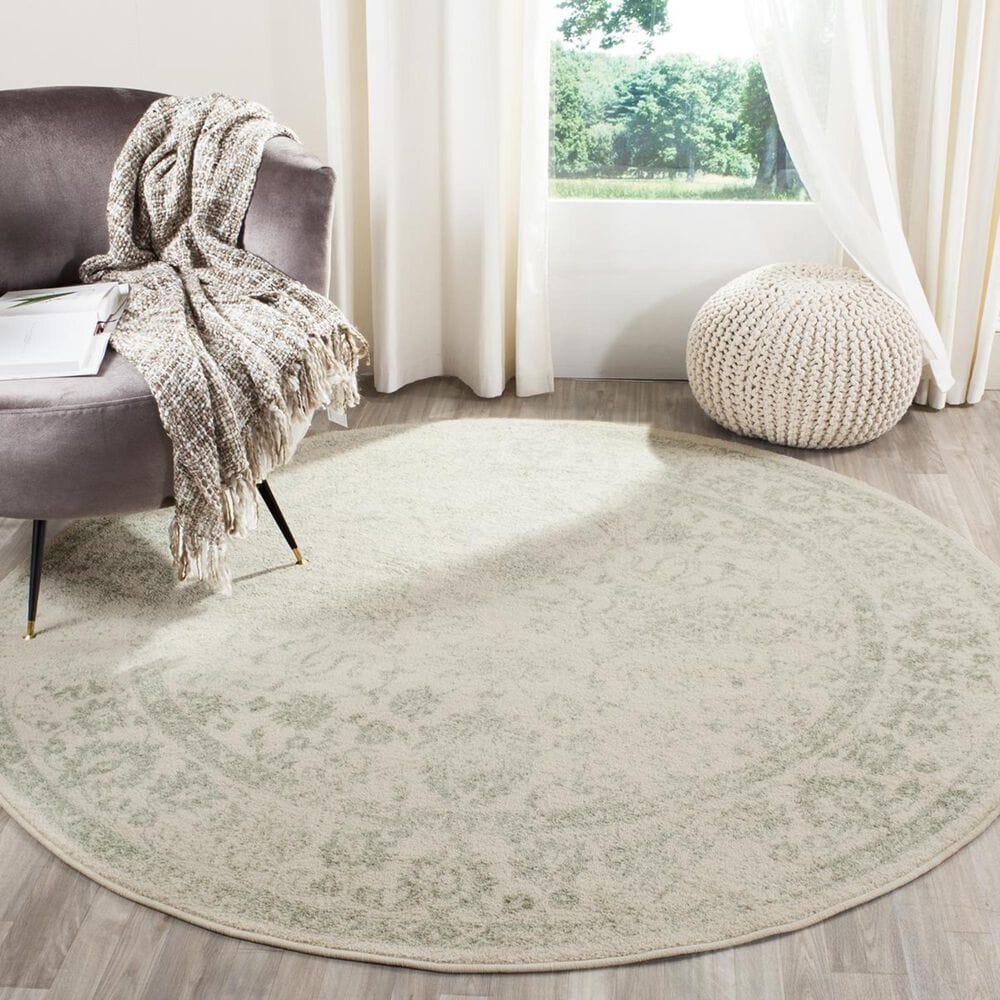 Safavieh Adirondack ADR109V-6R 6" x 6" Ivory/Sage Round Rug, , large